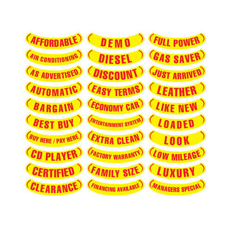 EZ LINE Red & Yellow E-Z Reverse Arch Slogan: Easy Terms Pk 219-R-EASY